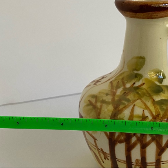 Vintage Vermont Maple Syrup Jug Hand Painted Pottery Pitcher VT 5” Brown beige - Picture 12 of 15